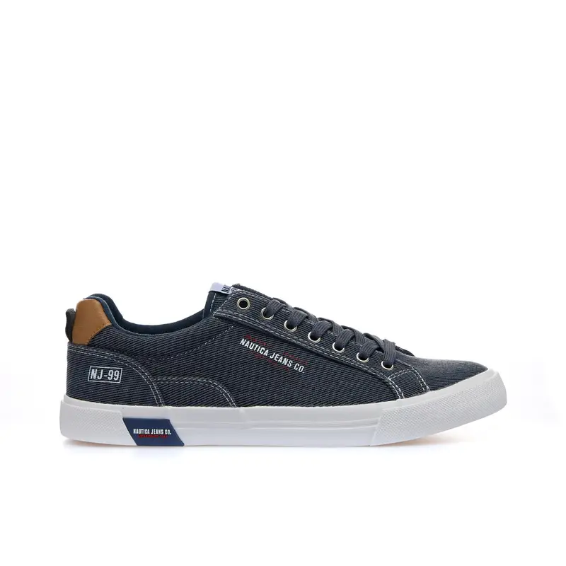 Sneakers blu in tessuto con logo