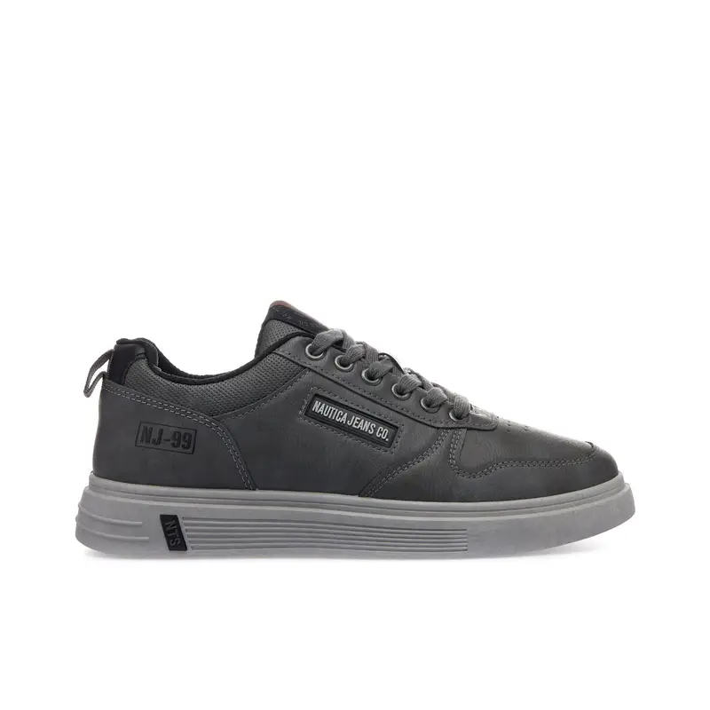 Sneakers grigie basse con logo laterale