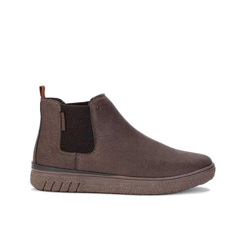 Stivaletti marroni modello chelsea con stemma