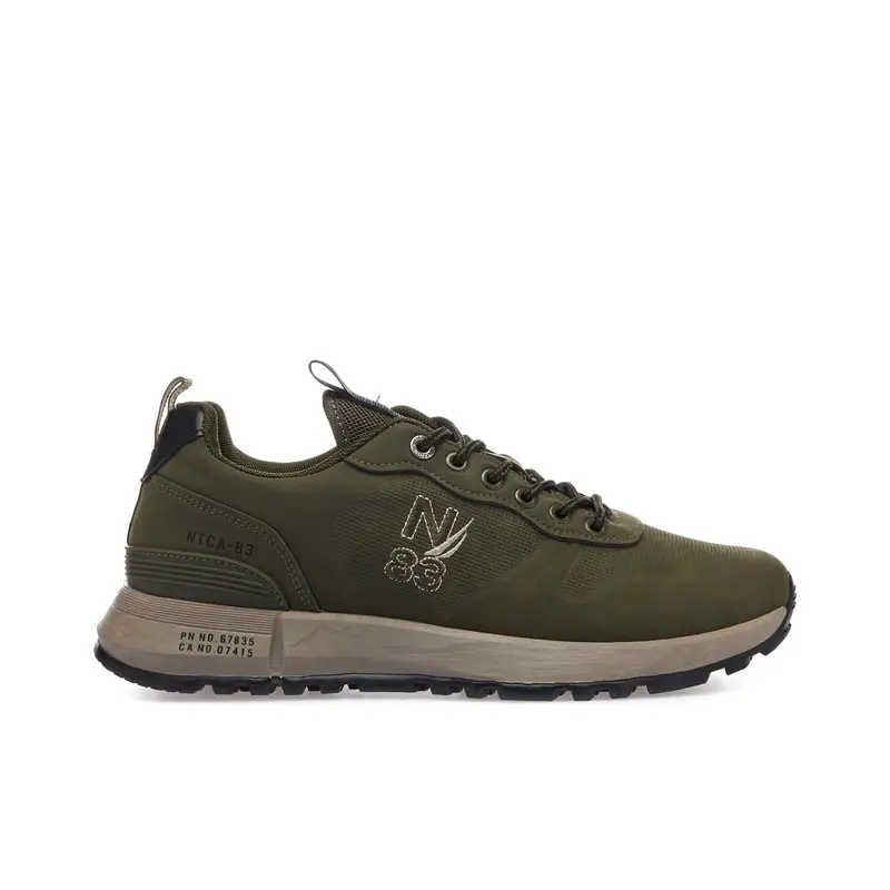 Sneakers verde scuro basse con logo
