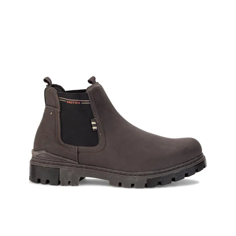 Stivaletti marroni modello chelsea con cuciture