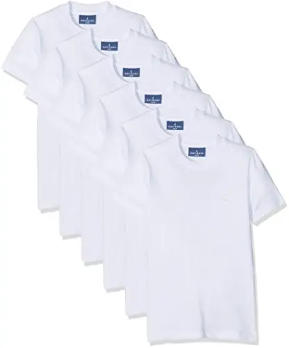 Navigare 13020 Maglietta Intima, Bianco, 9-10 anni (Taglia produttore:7), Pacco da 6, Bambino