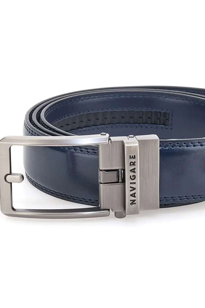 Cintura blu in pelle con fibbia in metallo Navigare A3878-35 [BLU]