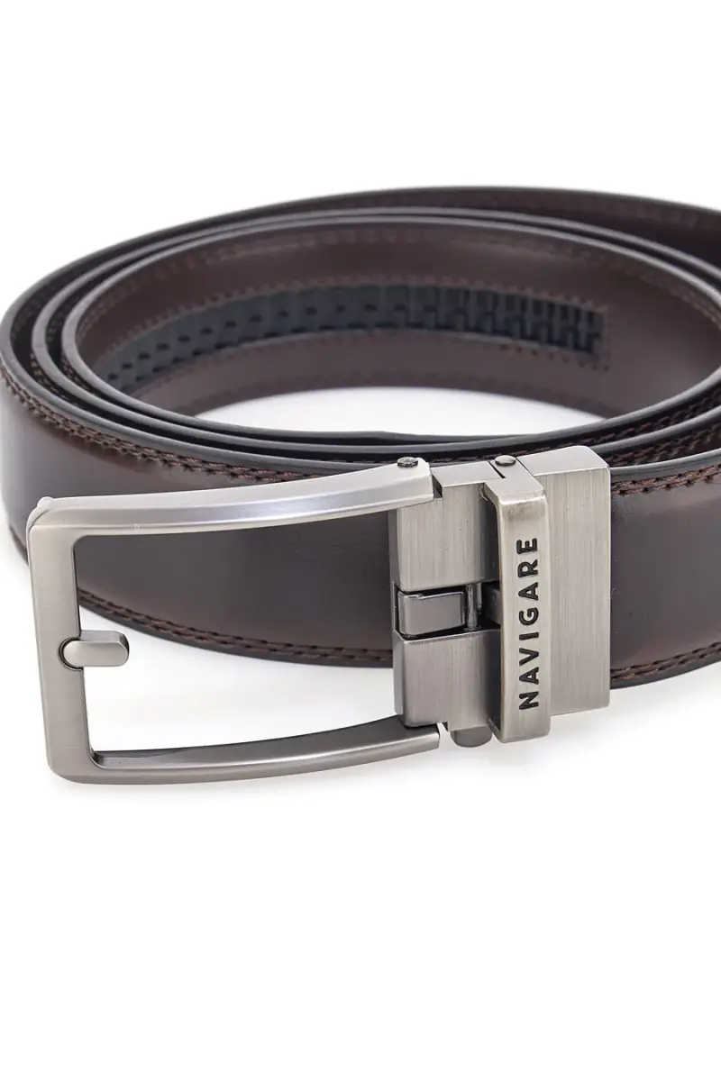 Cintura marrone in pelle con fibbia in metallo Navigare A3876-35 [TESTA DI MORO]