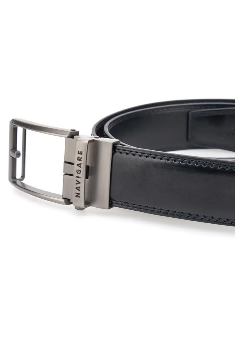 Cintura nera in pelle con fibbia in metallo Navigare A3876-35 [NERO] miniatura 2
