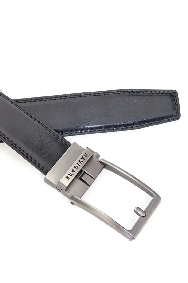 Cintura nera in pelle con fibbia in metallo Navigare A3878-35 [NERO] miniatura 2