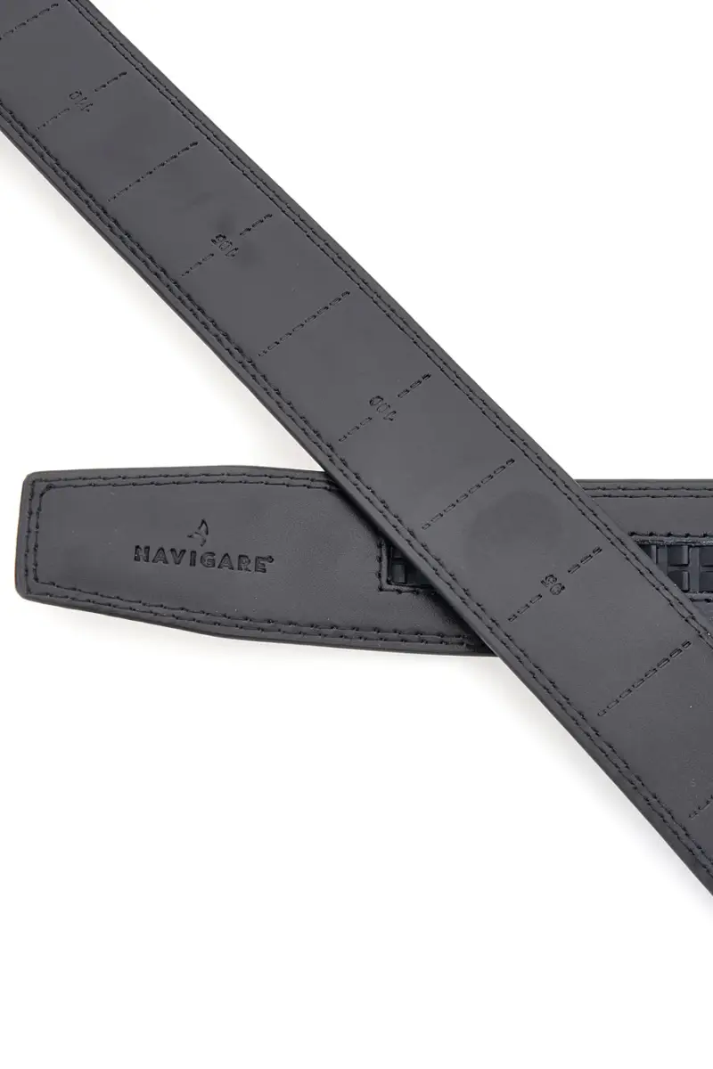 Cintura nera in pelle con fibbia in metallo Navigare A3878-35 [NERO] miniatura 4