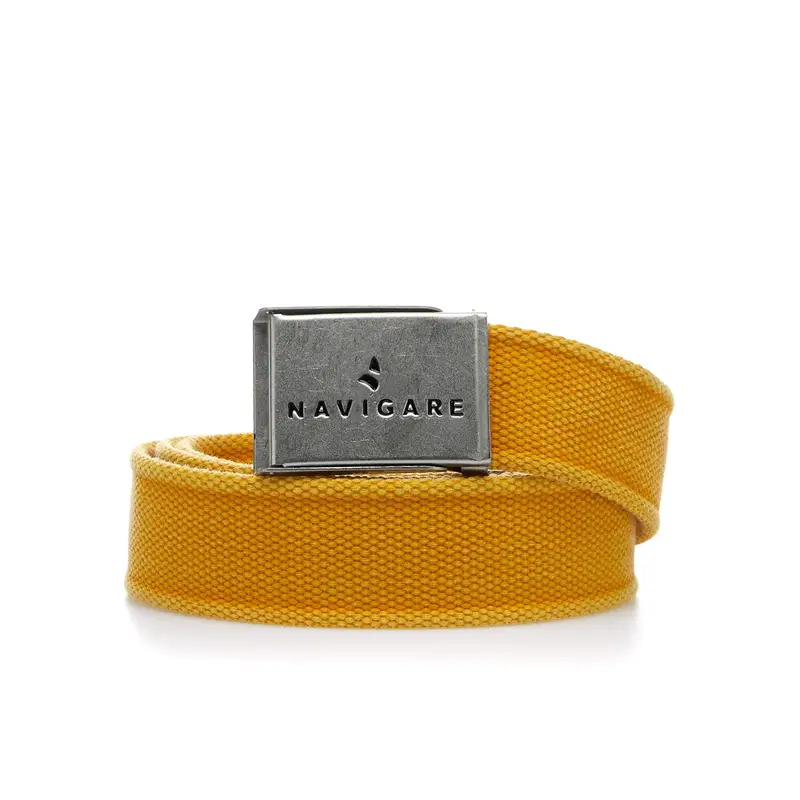 Cintura uomo gialla in tessuto
