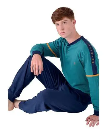 Pigiama ragazzo lungo in jersey di cotone Navigare Junior 141960J