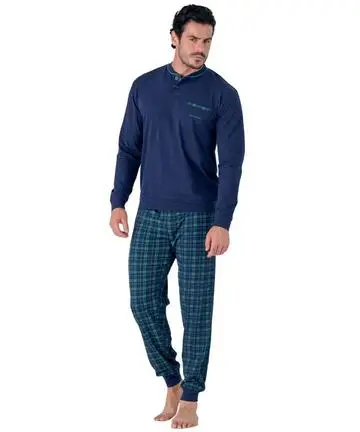 Pigiama uomo in jersey di cotone a manica lunga Navigare 141974