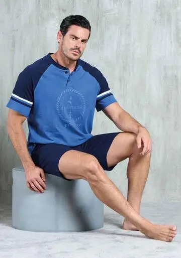 Pigiama uomo a manica corta in cotone Navigare 141825