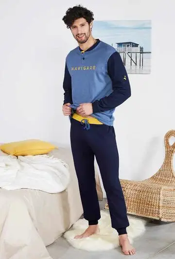 Pigiama uomo in jersey di cotone caldo Navigare 141350