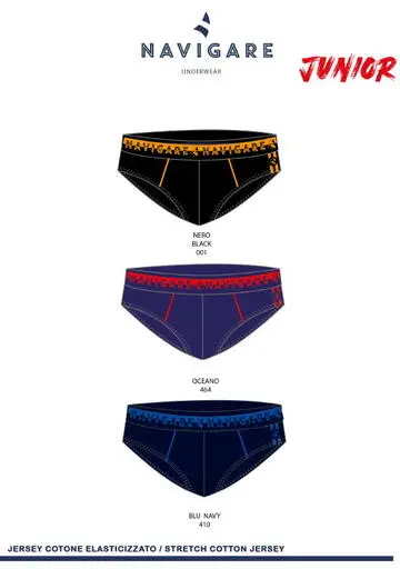 Slip ragazzo in cotone elasticizzato Navigare 21439ZJ