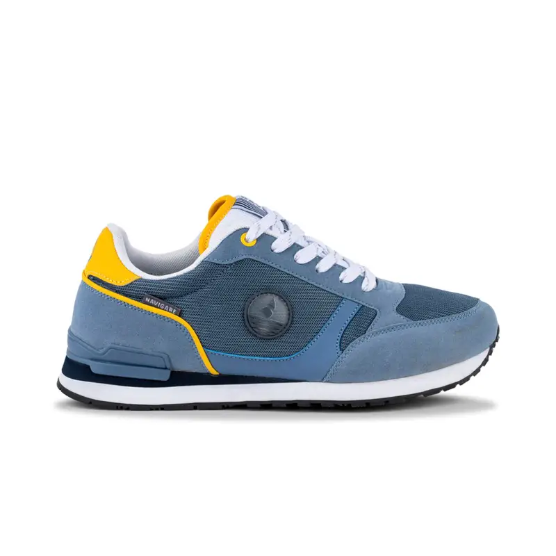 Sneakers azzurre da uomo con logo laterale