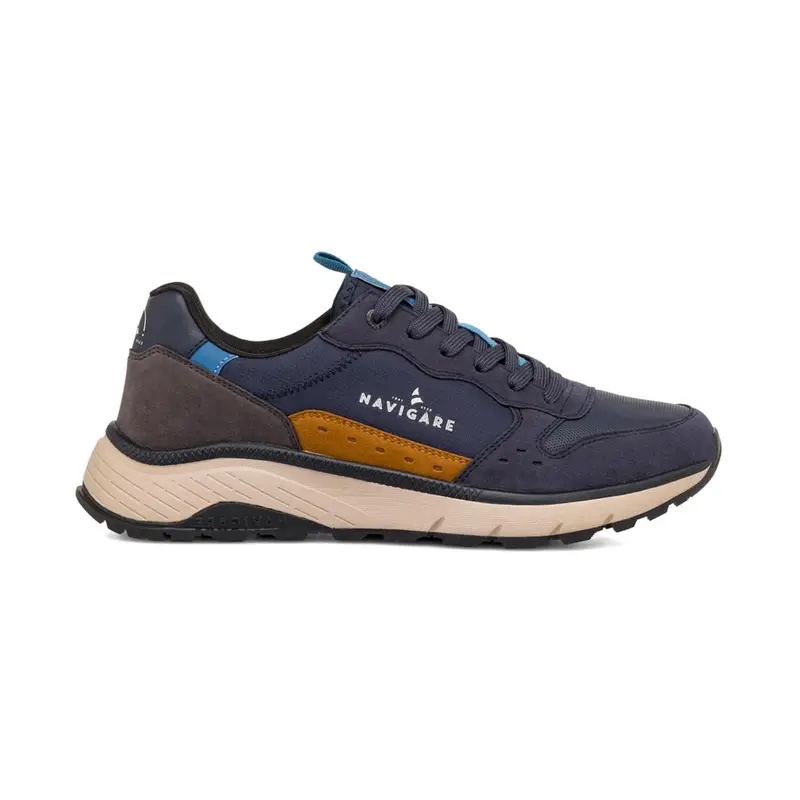 Sneakers blu da uomo con suola chunky