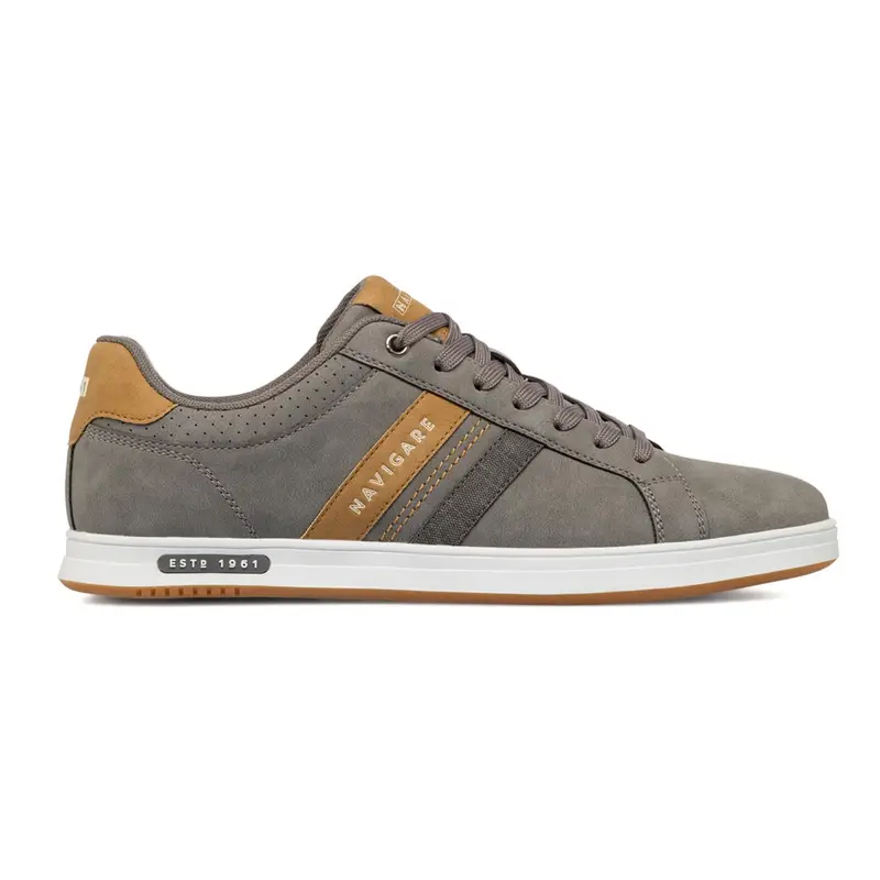 Sneakers grigie da uomo con scritta logo laterale