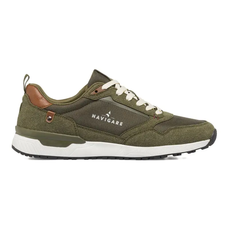 Sneakers verdi da uomo con scritta logo laterale