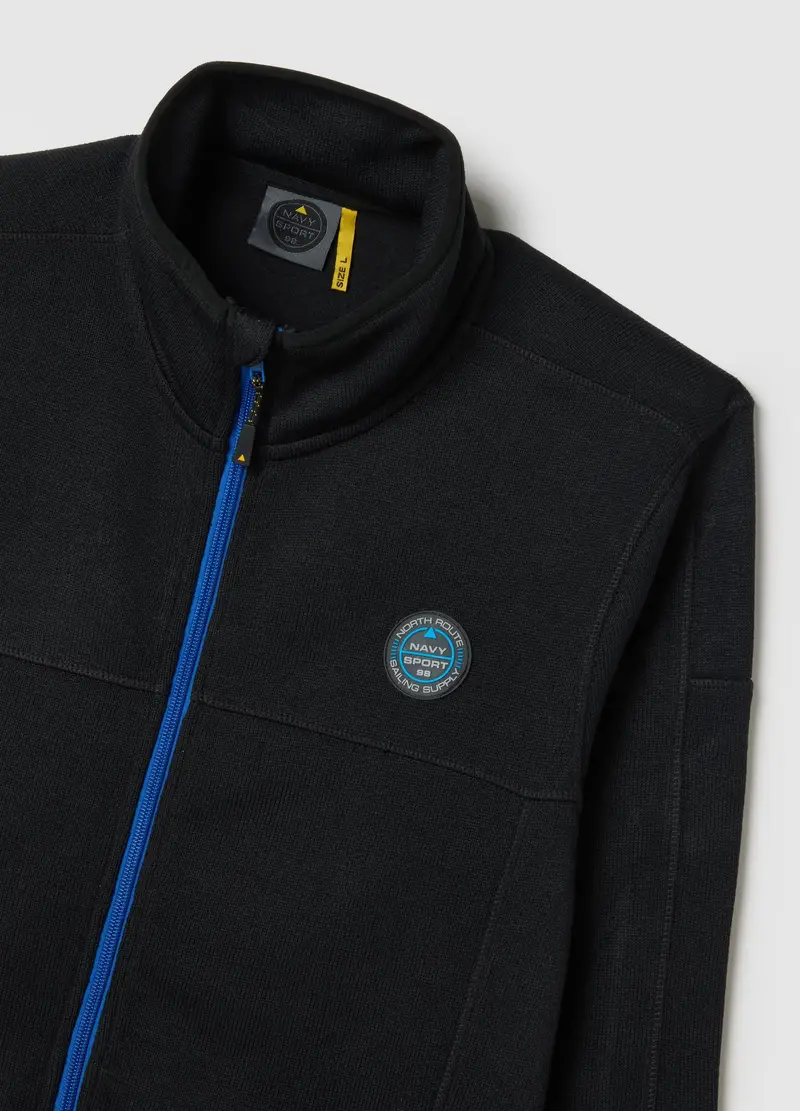 Giubbotto Nero Pesante Con Zip, Unisex, Nero miniatura 2