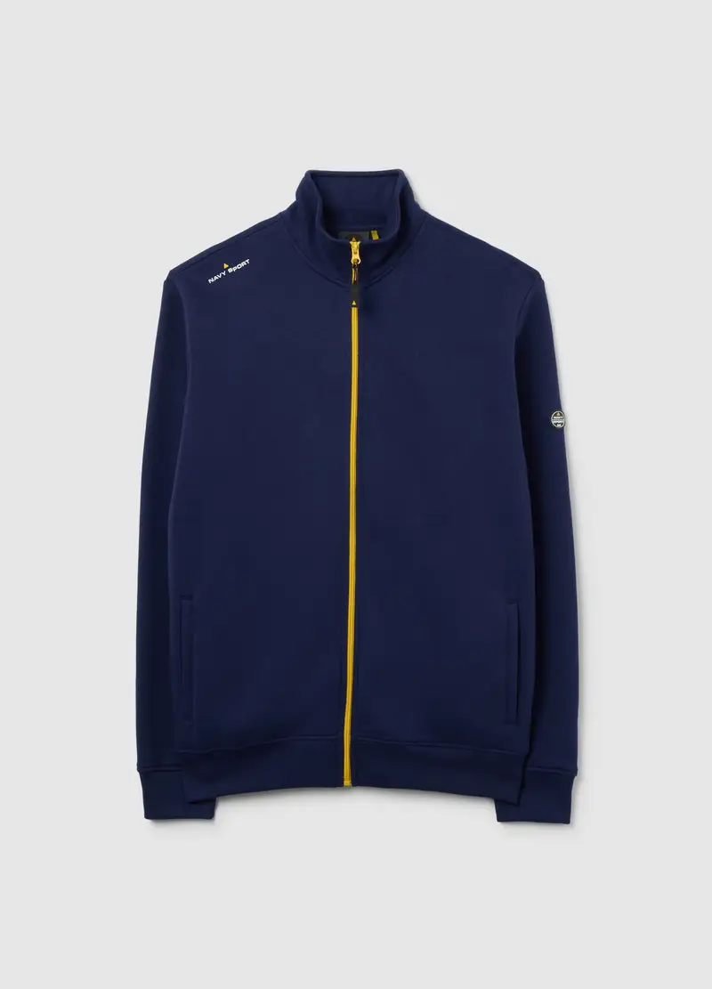 Felpa Blu Da Bambino In Misto Cotone Con Zip, Unisex, Blu