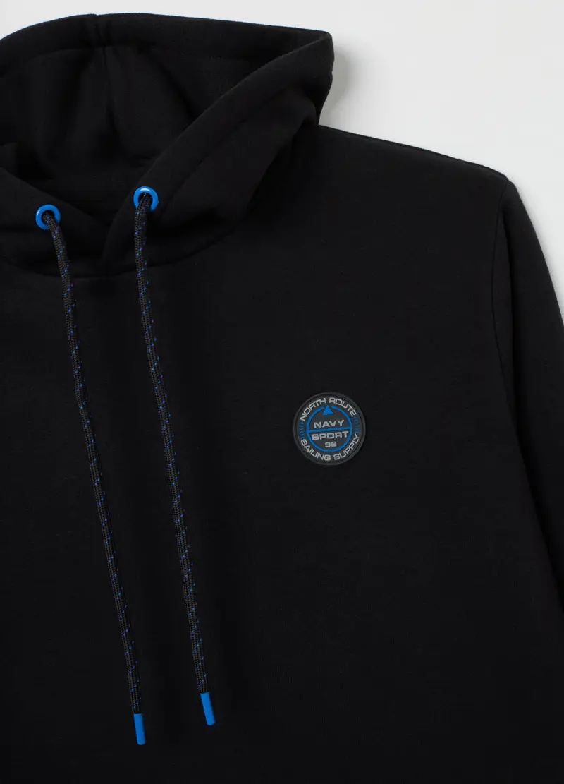 Felpa Da Bambino In Misto Cotone Nero Con Cappuccio, Unisex, Nero miniatura 2