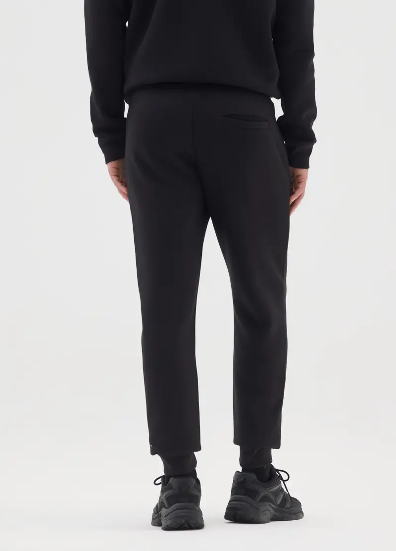 Pantaloni Sportivi In Misto Cotone Nero Regular Fit, Uomo, Nero miniatura 3