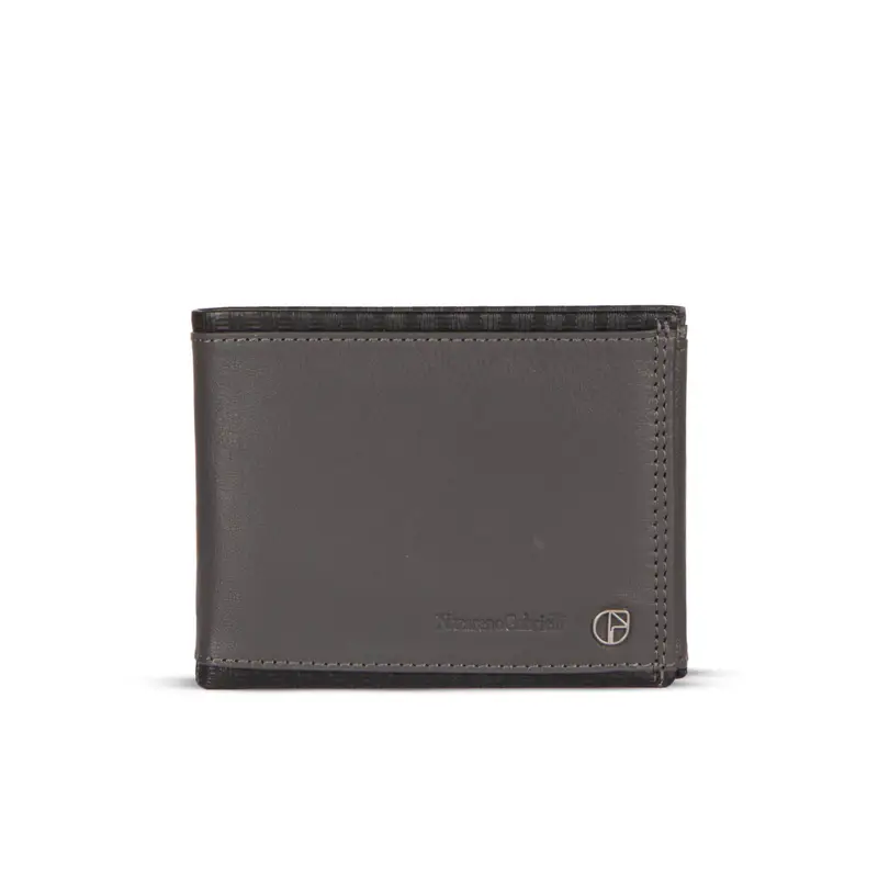 Portafoglio grigio in pelle da uomo