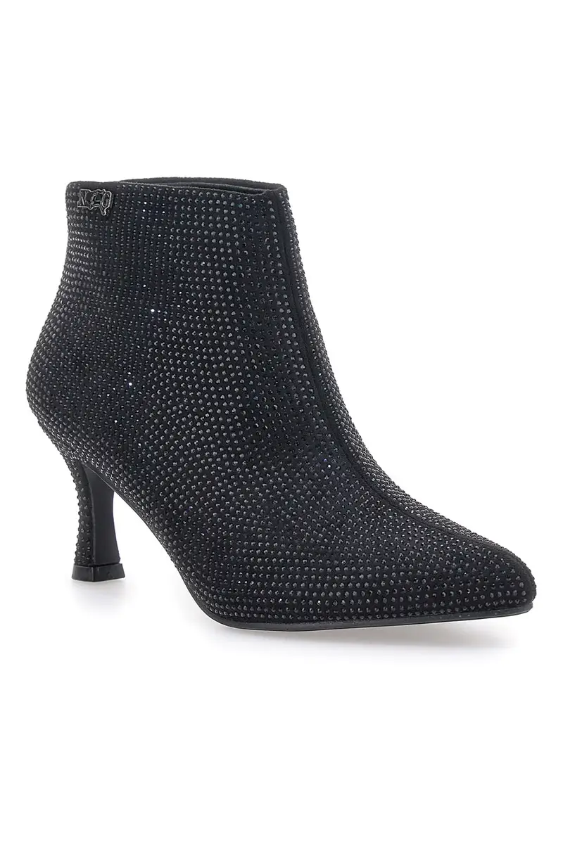 Tronchetti neri con strass tacco medio Nazareno Gabrielli 7225 [NERO] miniatura 2