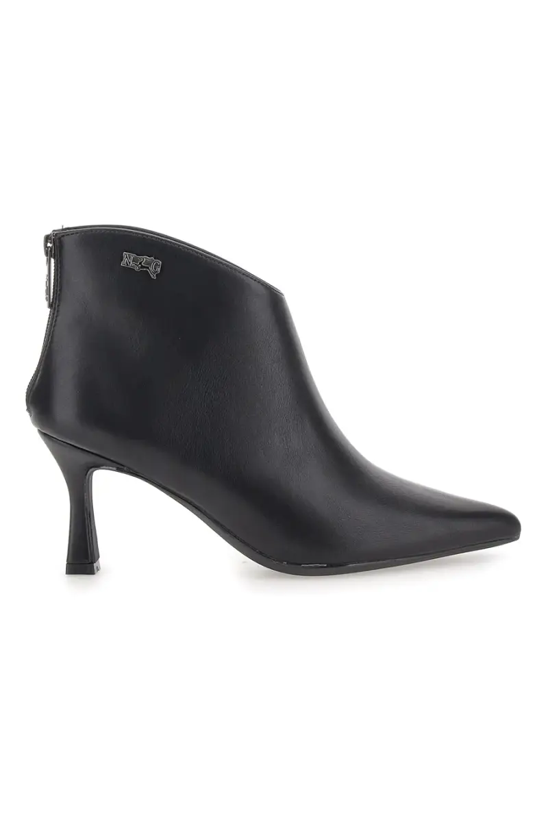 Tronchetti neri con tacco a rocchetto e zip posteriore Nazareno Gabrieli 3707 [NERO]