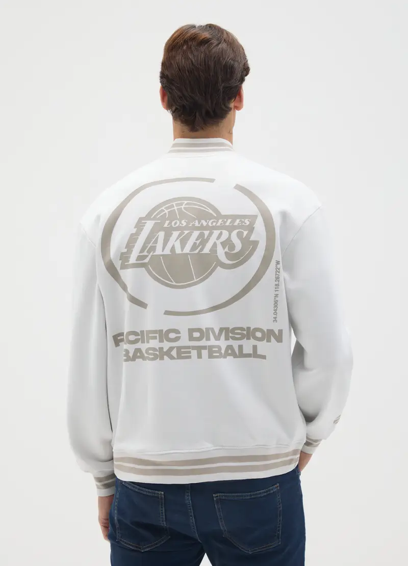 Bomber In Misto Cotone Multicolor Lakers, Uomo, Multicolor miniatura 3