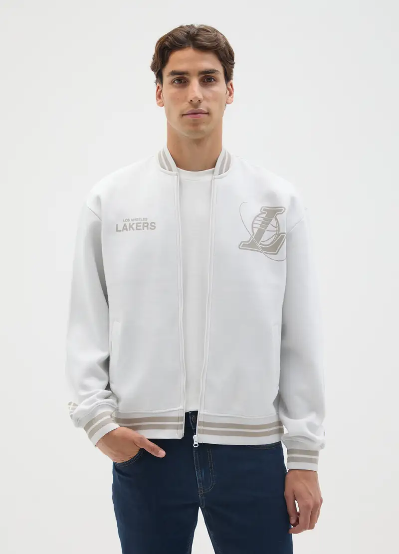 Bomber In Misto Cotone Multicolor Lakers, Uomo, Multicolor