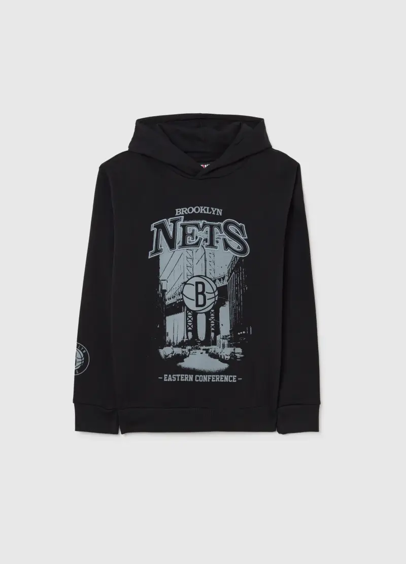 Felpa Da Ragazzo In Misto Cotone Nera Regular Fit Con Cappuccio, Bambino, Nero