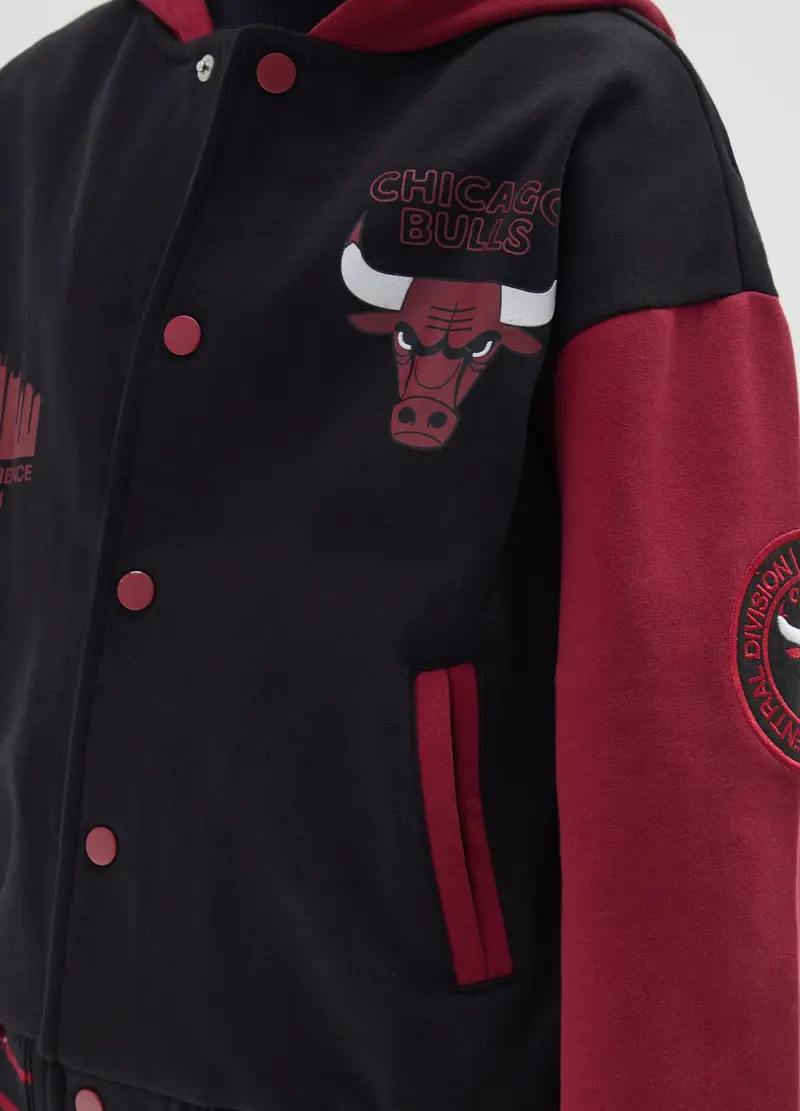 Felpa Da Ragazzo In Puro Cotone Multicolor Oversize Con Logo Chicago Bulls, Bambino, Multicolor miniatura 3