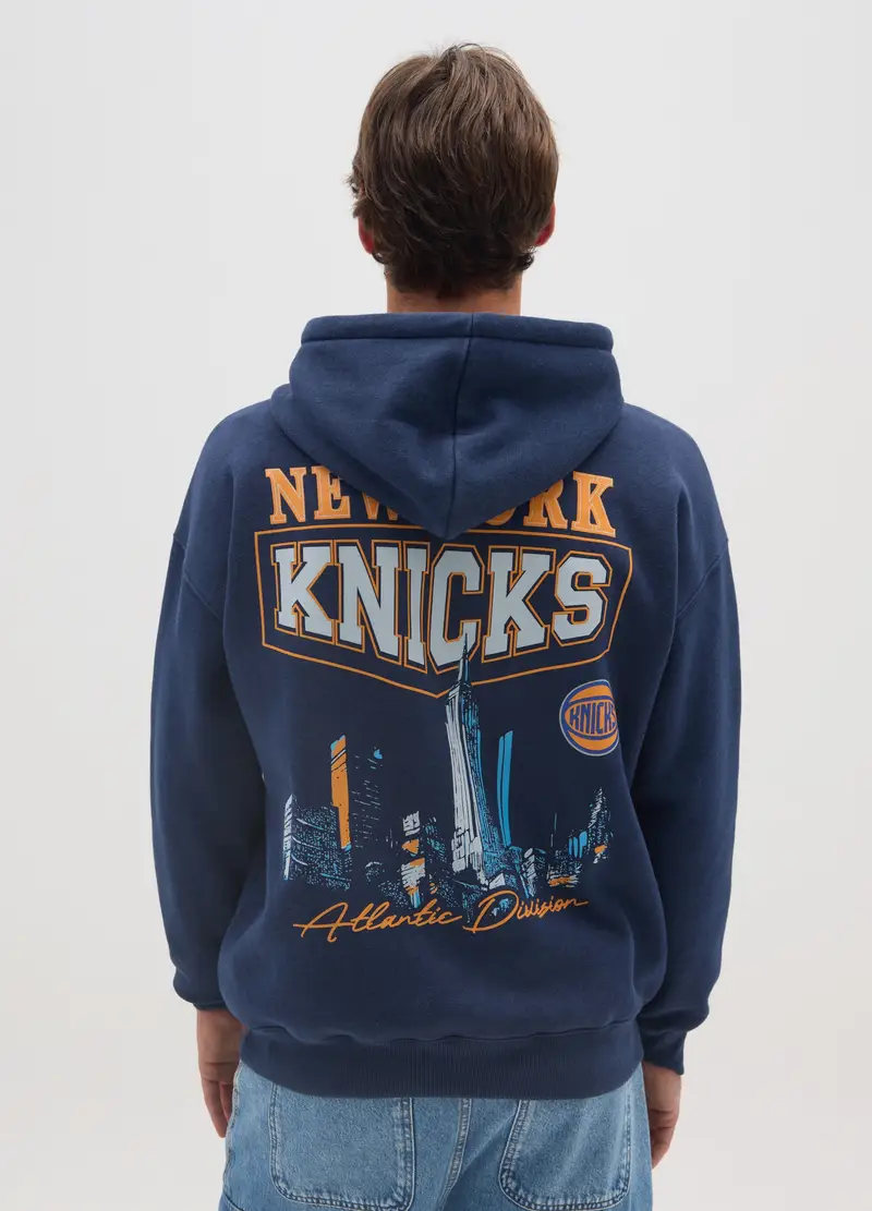 Felpa In Misto Cotone Blu New York Knicks, Uomo, Blu miniatura 3