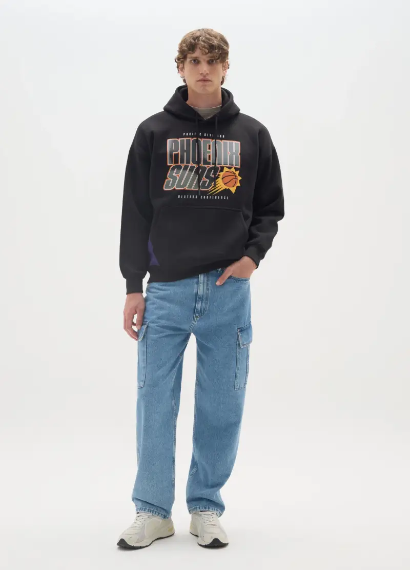 Felpa In Misto Cotone Nero Con Stampa Phoenix Suns, Uomo, Multicolor