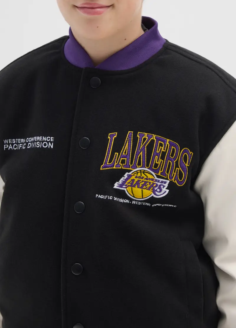 Giubbotto Bomber Multicolor Da Bambino Regular Fit Con Stampa Lakers, Multicolor miniatura 3