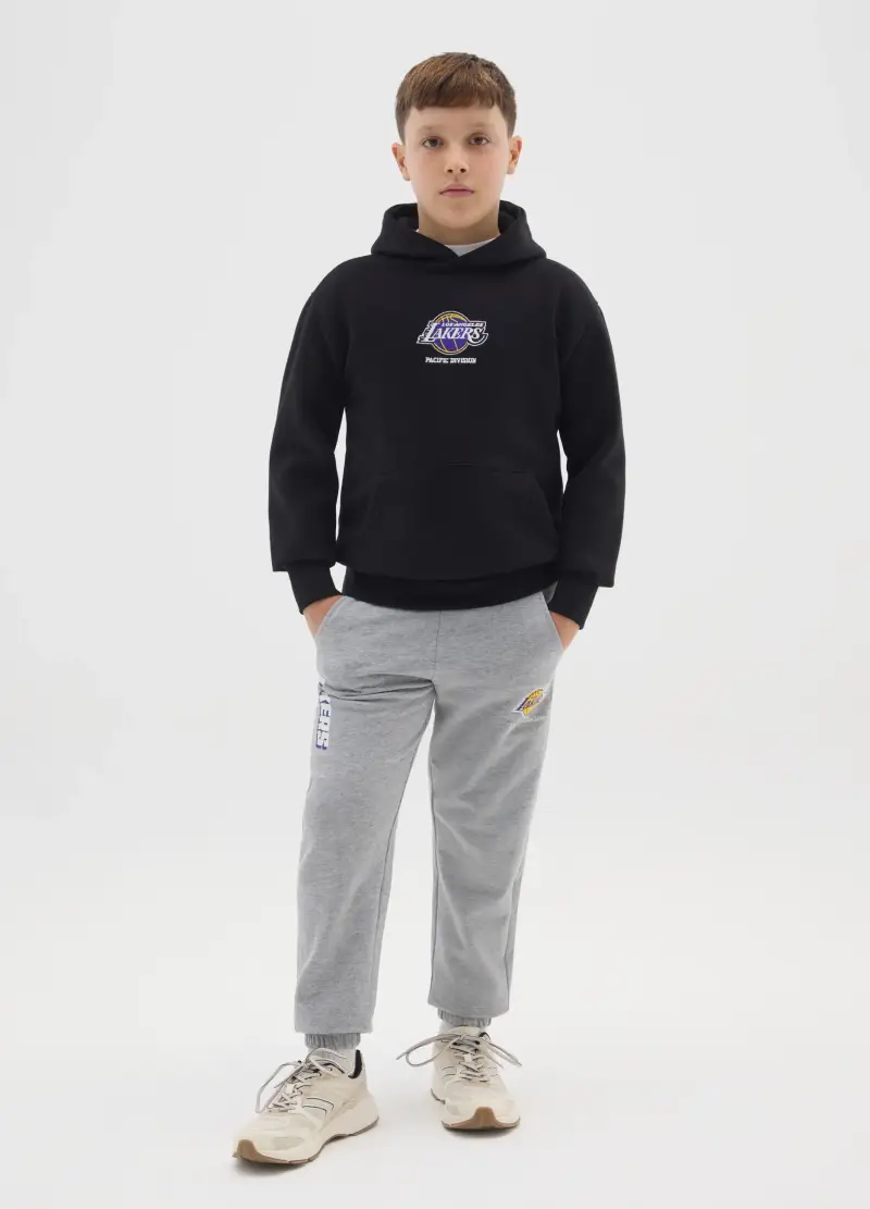 Jogger Da Ragazzo In Misto Cotone Grigi, Bambino, Grigio