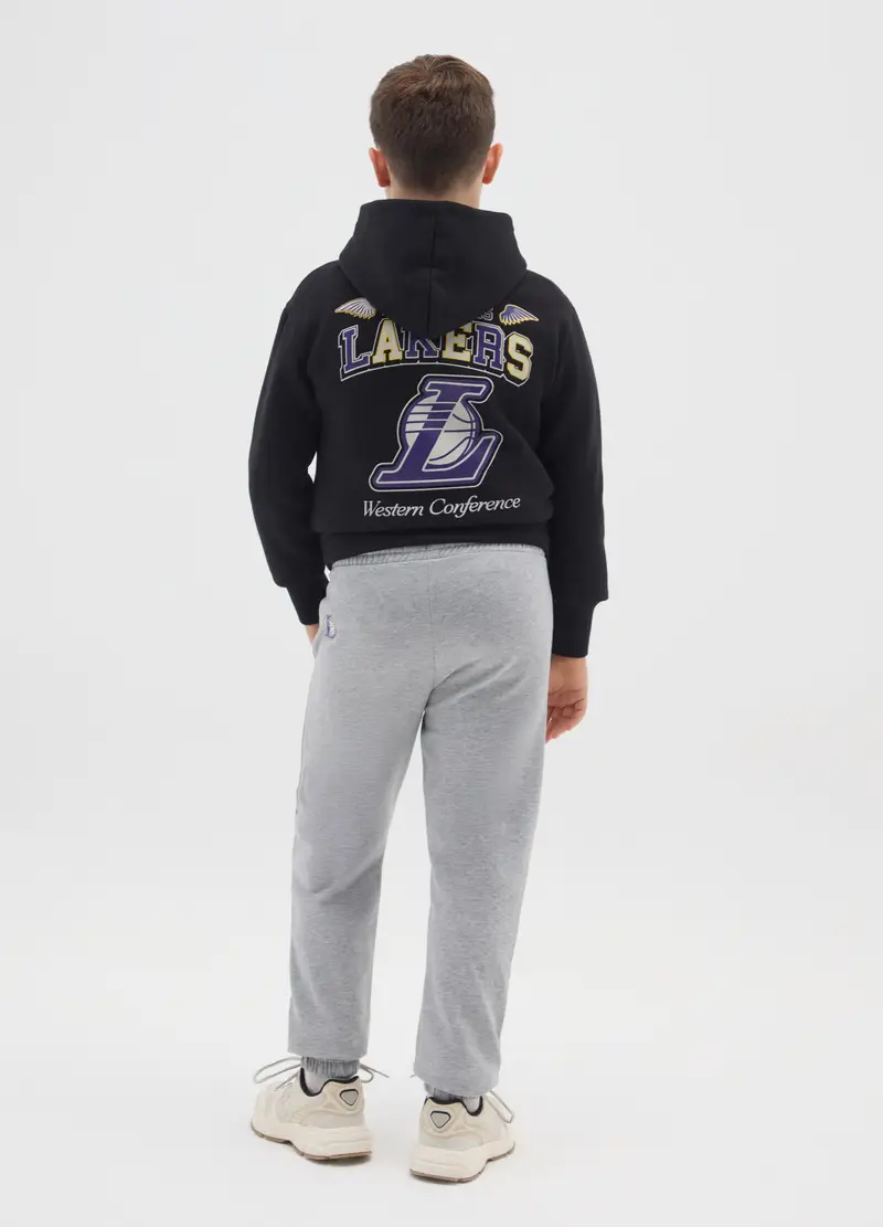 Jogger Da Ragazzo In Misto Cotone Grigi, Bambino, Grigio miniatura 2