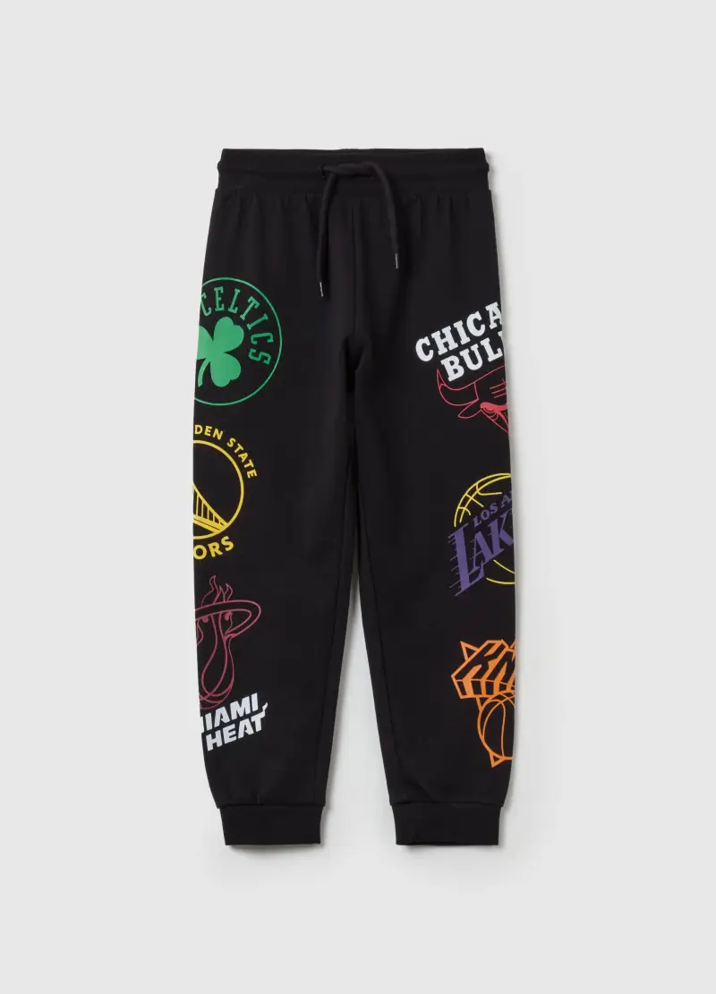 Joggers In Felpa Con Stampa Stemmi Nba, Bambino, Nero