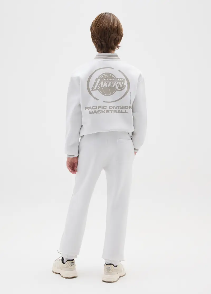 Pantaloni Da Bambino In Misto Cotone Grigi Regular Fit Los Angeles Lakers, Grigio miniatura 2