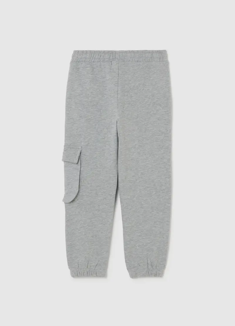 Pantaloni Da Bambino In Misto Cotone Grigi Vestibilità Over, Grigio miniatura 2