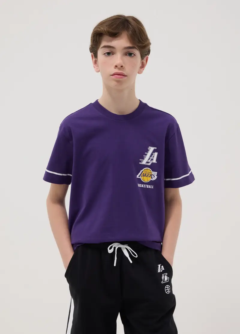 Set In Puro Cotone Multicolor Da Ragazzo Regular Fit Con Stampe Lakers, Bambino, Multicolor miniatura 2