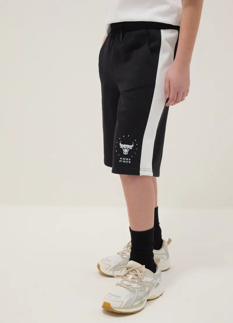 Shorts Neri Nba In Misto Cotone, Unisex, Nero miniatura 3