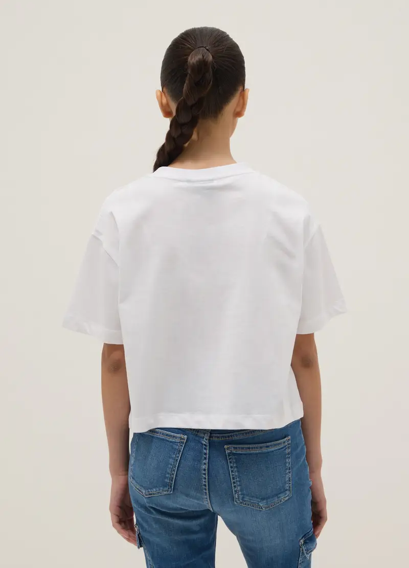 T-shirt In Puro Cotone Bianca Da Ragazza Regular Fit New York Knicks, Bambina, Bianco miniatura 2