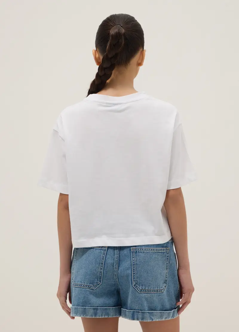 T-shirt In Puro Cotone Bianca Da Ragazza Relaxed Fit Boston Celtics, Bambina, Bianco miniatura 2