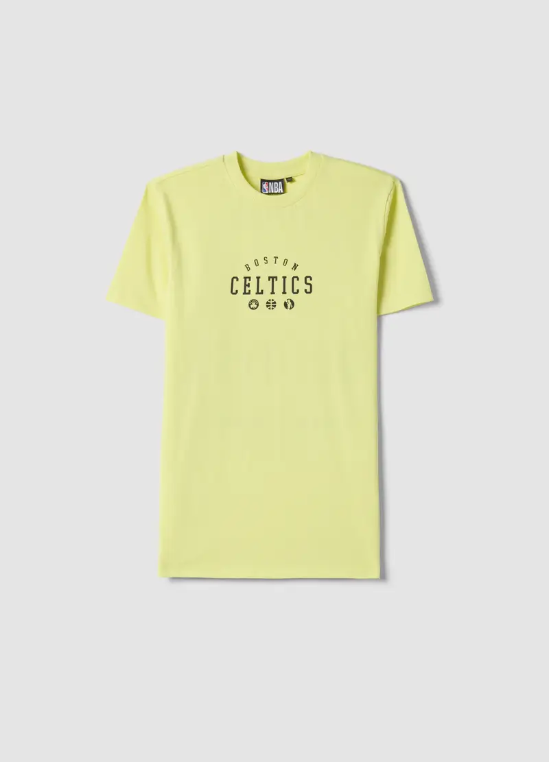 T-shirt In Puro Cotone Gialla Da Ragazzo Relaxed Fit Celtics, Bambino, Giallo