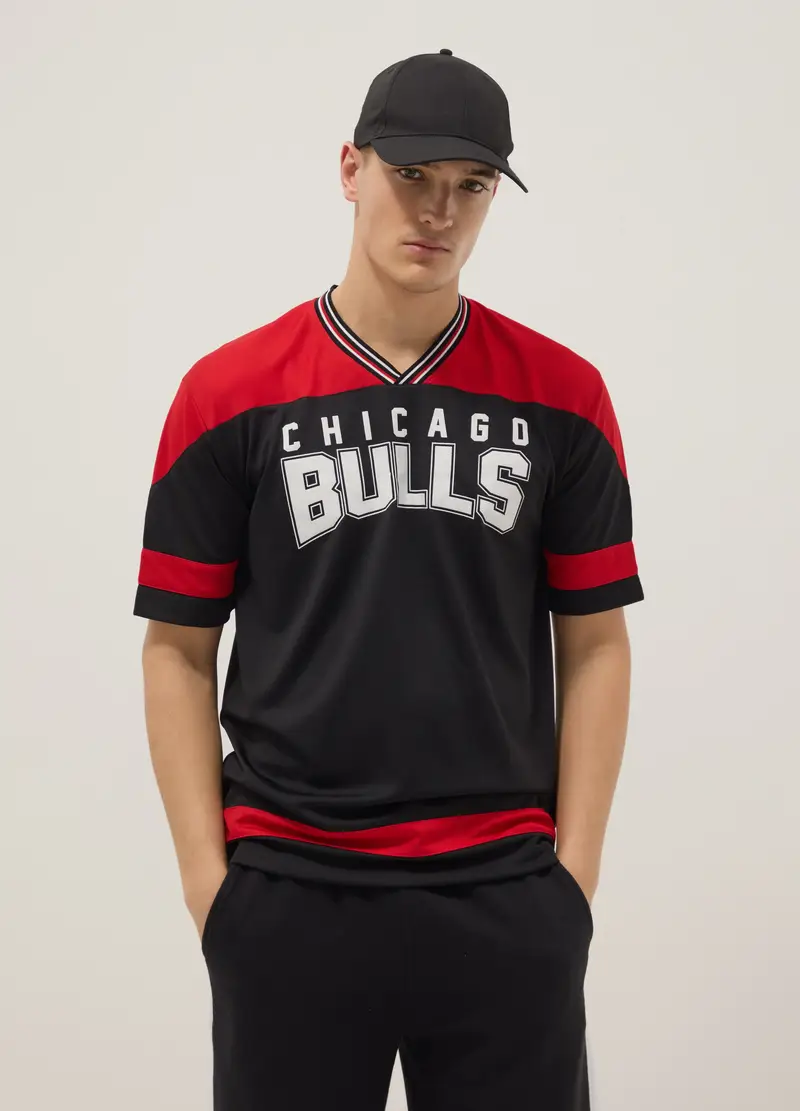 T-shirt In Puro Cotone Multicolor Regular Fit Chicago Bulls, Uomo, Multicolor miniatura 2