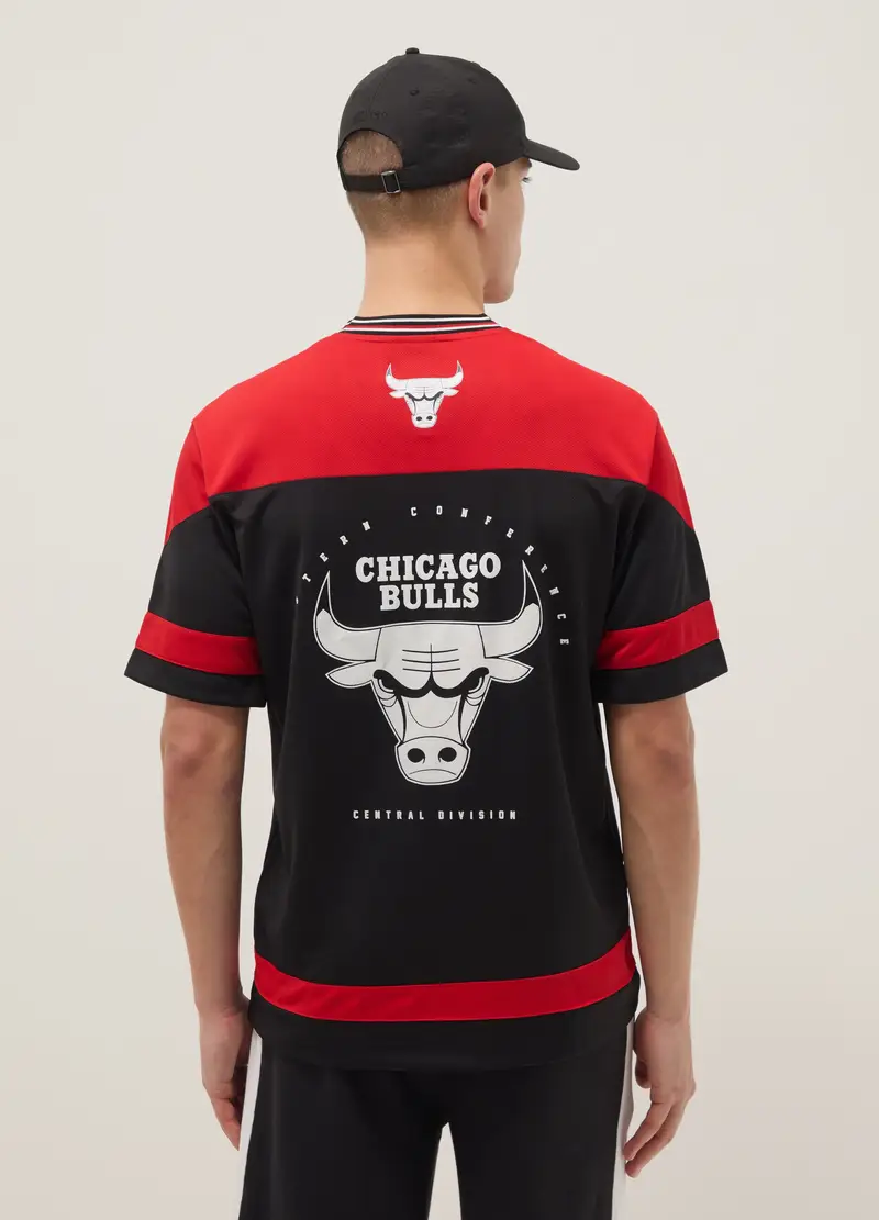 T-shirt In Puro Cotone Multicolor Regular Fit Chicago Bulls, Uomo, Multicolor miniatura 3