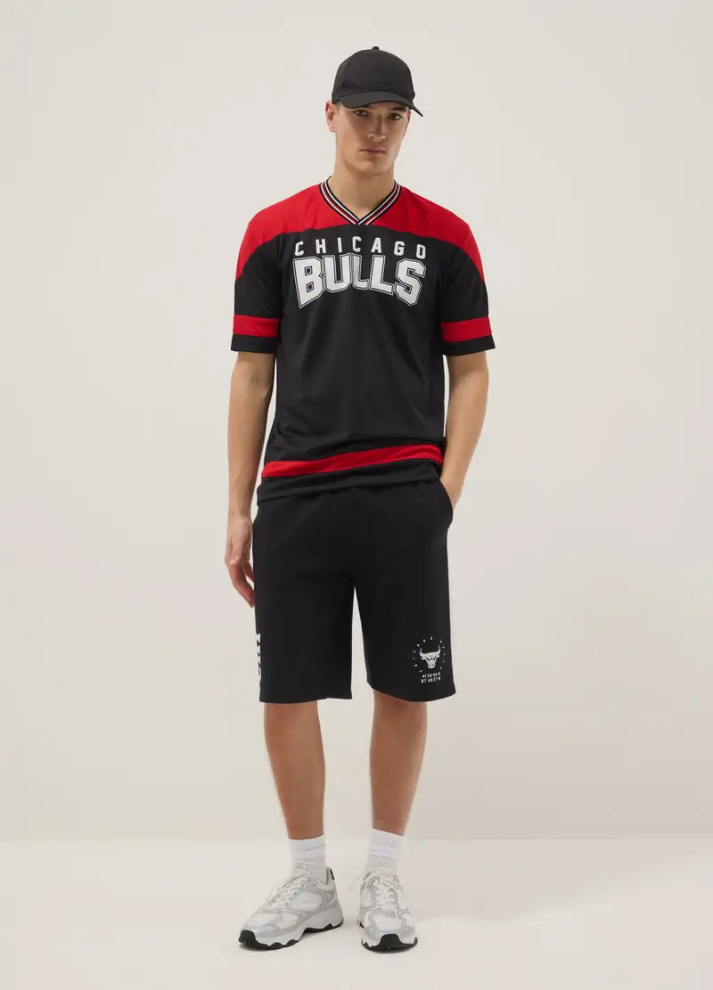 T-shirt In Puro Cotone Multicolor Regular Fit Chicago Bulls, Uomo, Multicolor