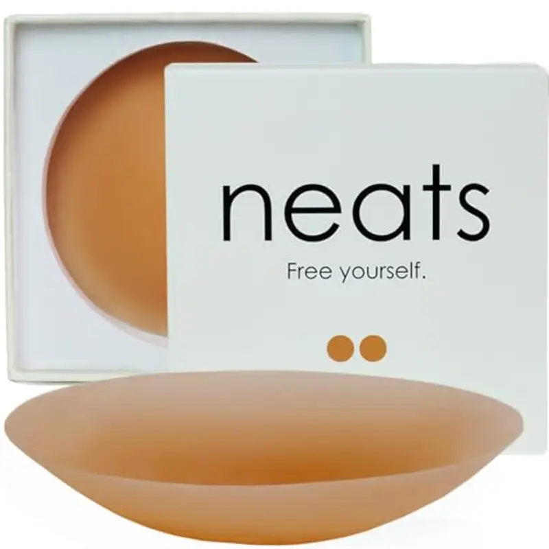 NEATS Copricapezzoli da Donna, Reggiseno Invisibile Adesivo Riutilizzabile in Silicone Ipoallergenico, Nipple Covers Capezzolo Copre Petalo (Almond, 10cm)