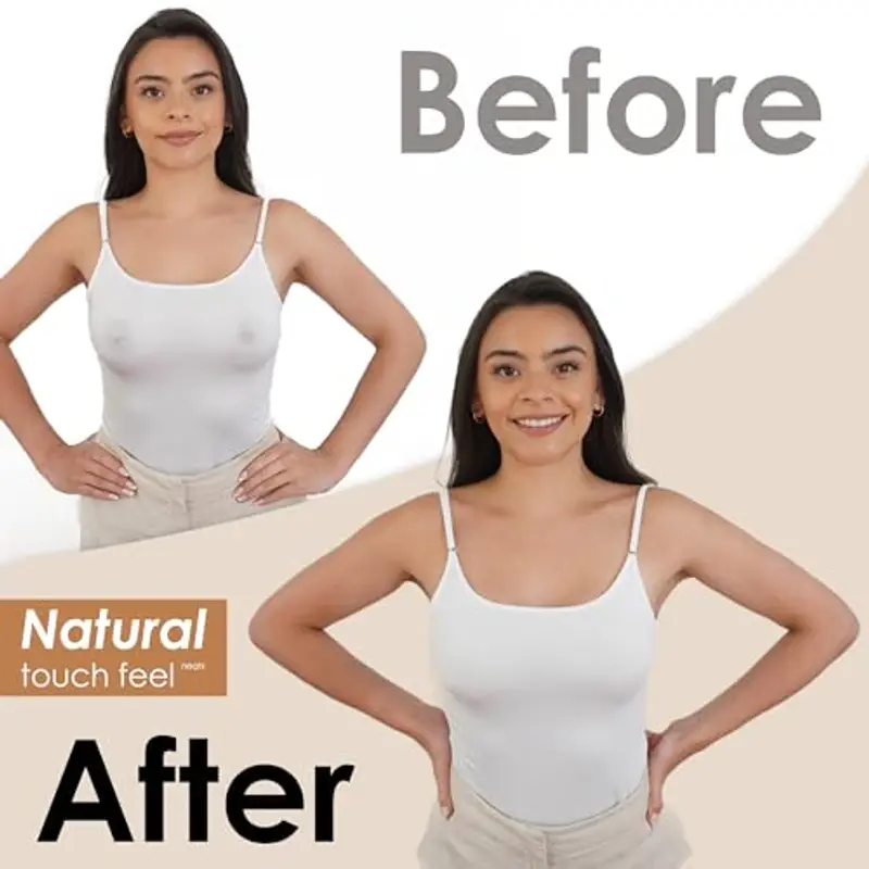 NEATS Copricapezzoli da Donna, Reggiseno Invisibile Adesivo Riutilizzabile in Silicone Ipoallergenico, Nipple Covers Capezzolo Copre Petalo (Almond, 8cm) miniatura 3